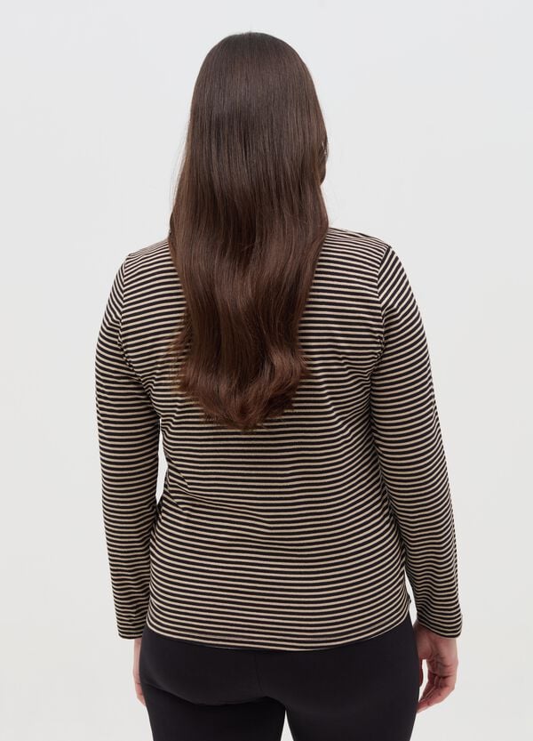 Ovs T-shirt In Lurex A Righe Curvy