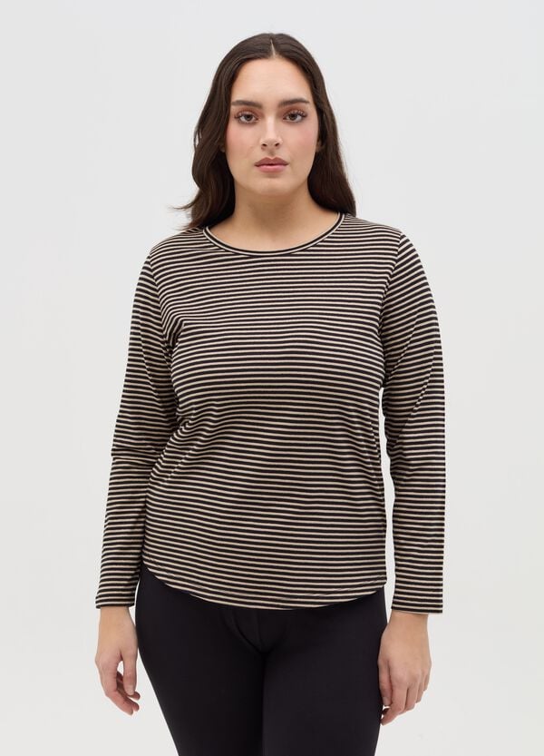 Ovs T-shirt in lurex a righe Curvy