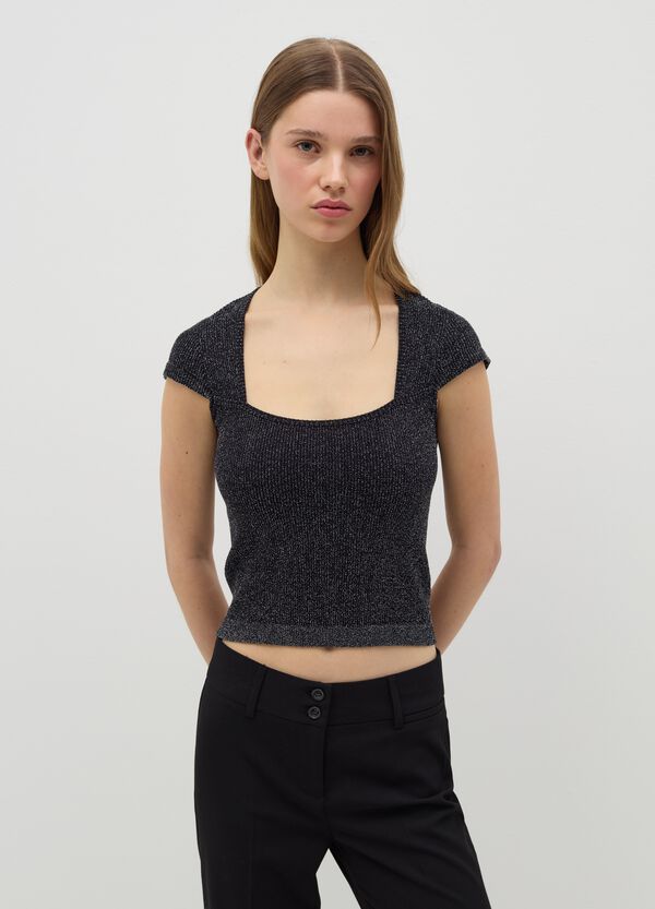 Ovs T-shirt In Lurex Collo Squadrato