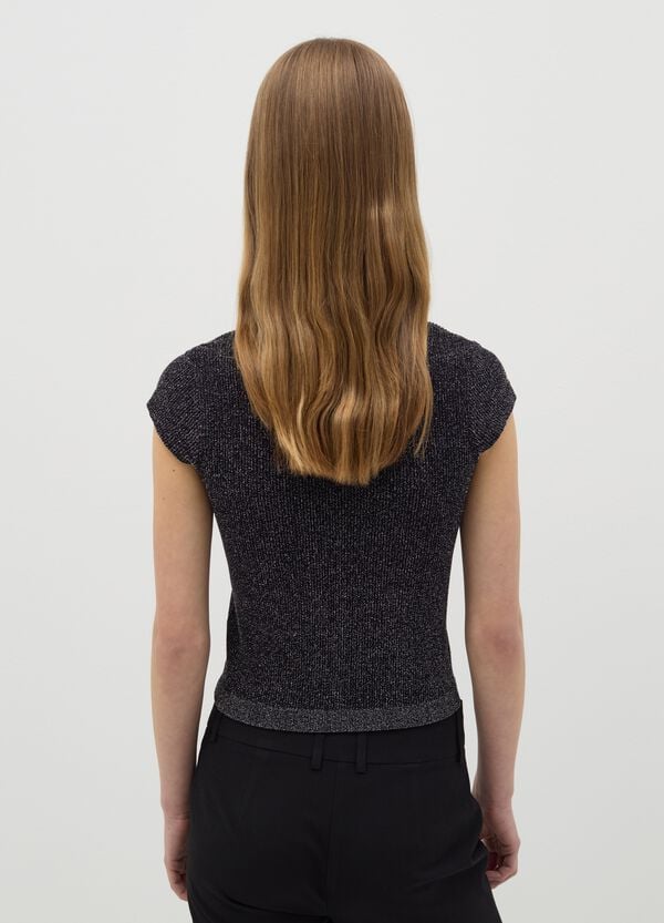 Ovs T-shirt In Lurex Collo Squadrato