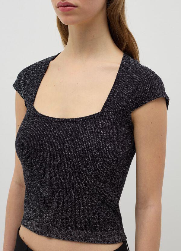 Ovs T-shirt In Lurex Collo Squadrato