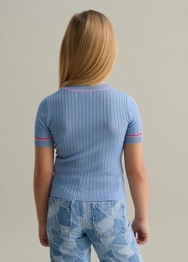 Ovs T-shirt In Maglia A Costine Con Lurex