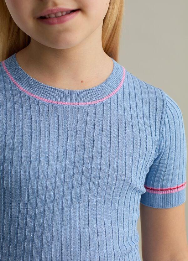 Ovs T-shirt In Maglia A Costine Con Lurex