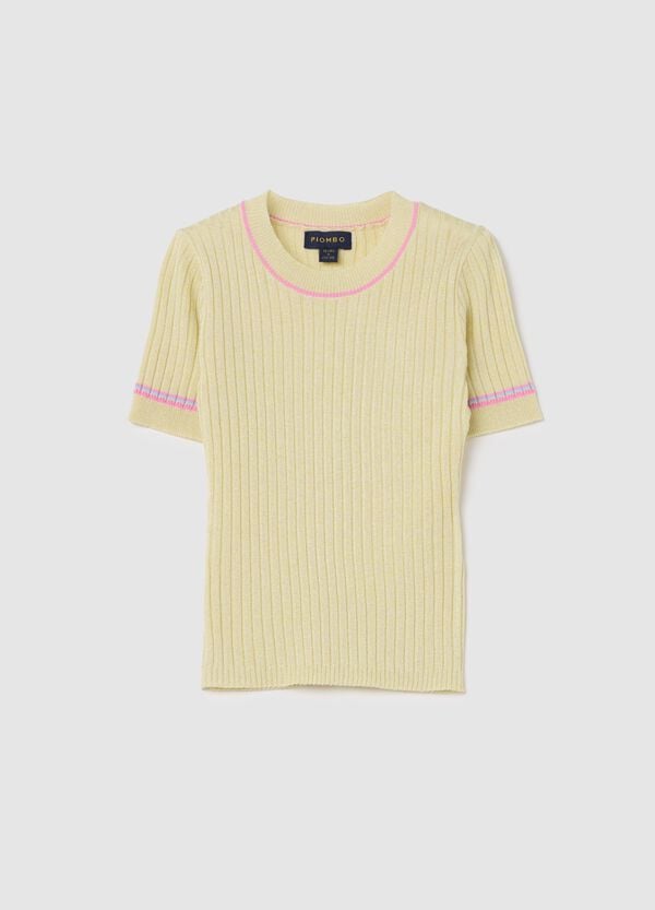 Ovs T-shirt In Maglia A Costine Con Lurex