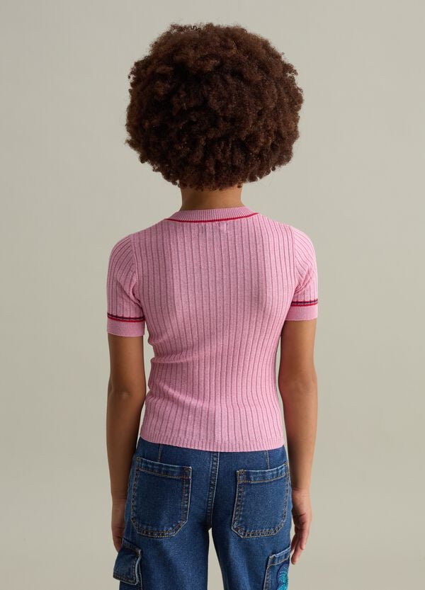 Ovs T-shirt In Maglia A Costine Con Lurex