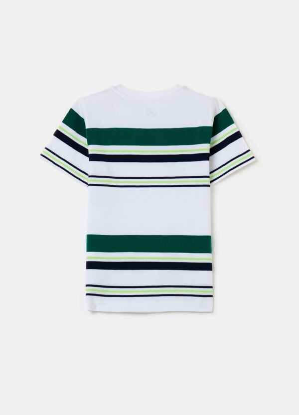 Ovs T-shirt In Piquet Con Fantasia A Righe