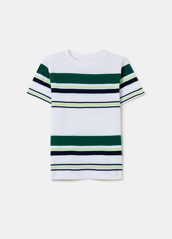 Ovs T-shirt in piquet con fantasia a righe