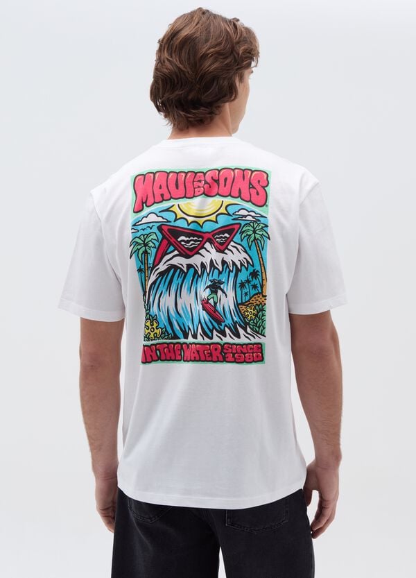 Ovs T-shirt In Slub Jersey Con Stampa