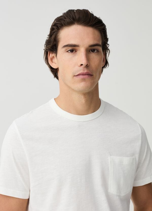 Ovs T-shirt In Slub Jersey Con Tasca