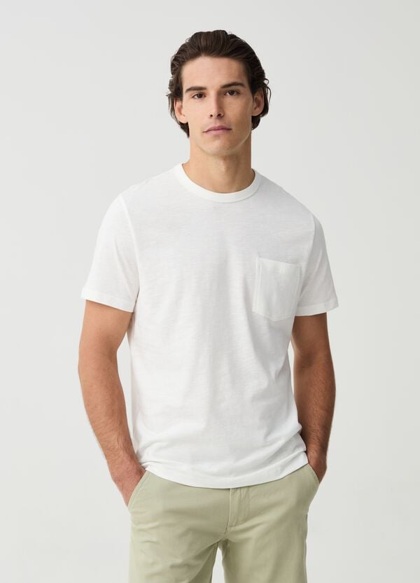 Ovs T-shirt in slub jersey con tasca
