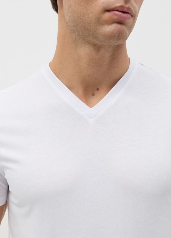 Ovs T-shirt Intima In Cotone Bio Con Scollo A V