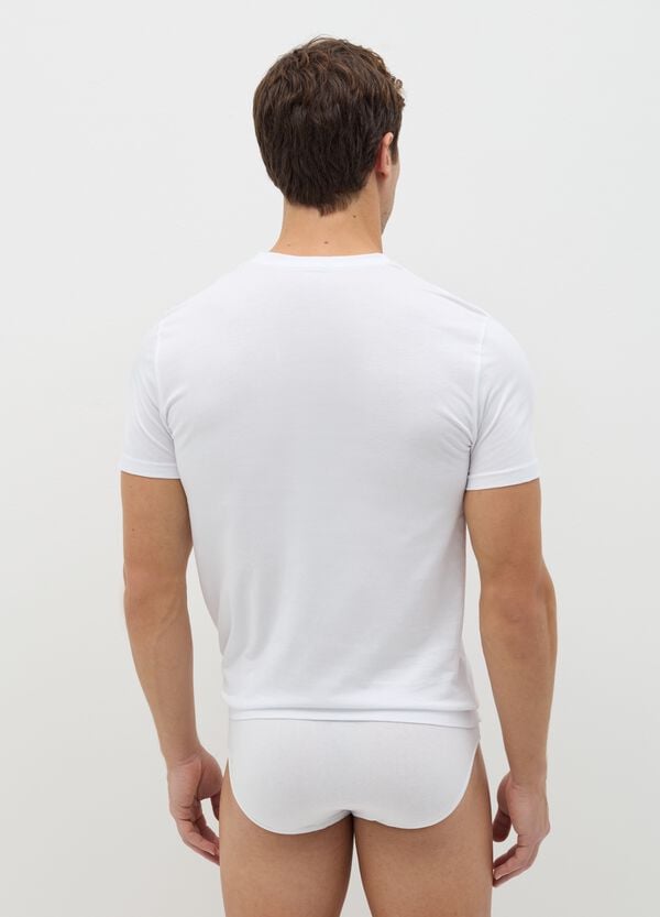 Ovs T-shirt Intima In Cotone Bio Con Scollo A V