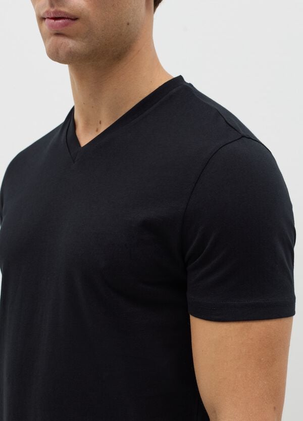 Ovs T-shirt Intima In Cotone Bio Con Scollo A V