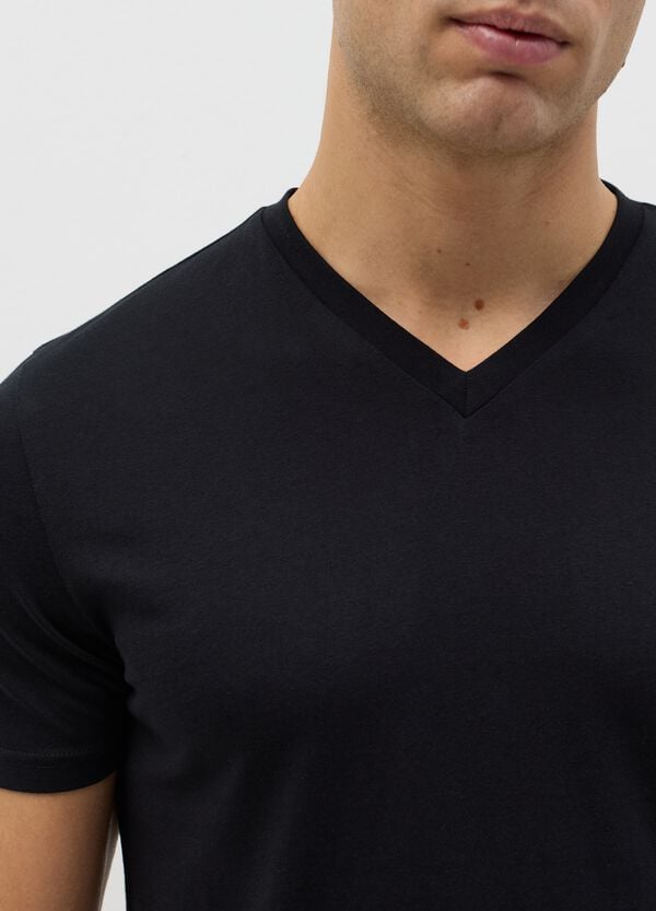 Ovs T-shirt Intima In Cotone Bio Con Scollo A V