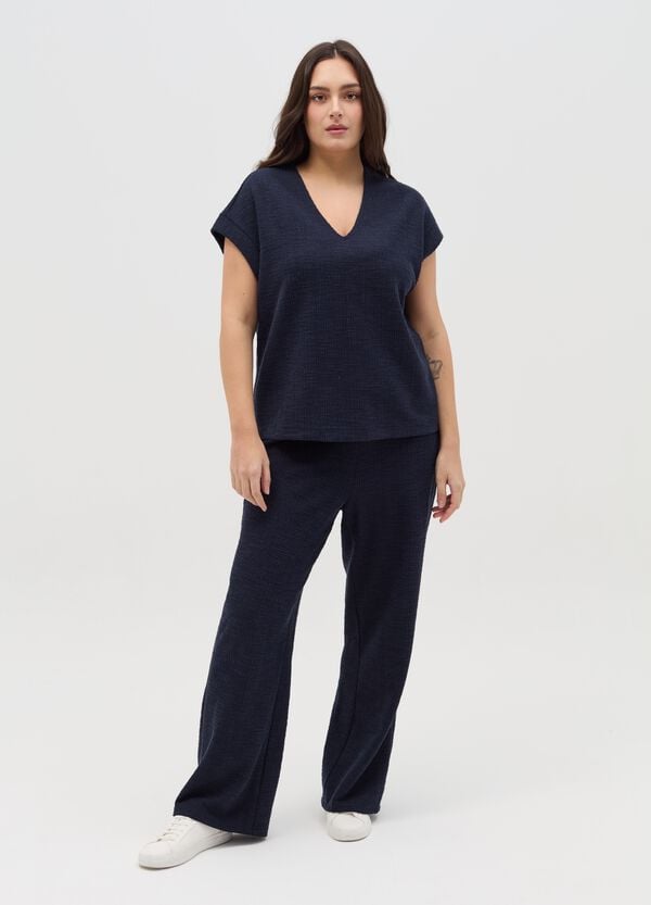 Ovs T-shirt Lavorata Con Scollo A V Curvy