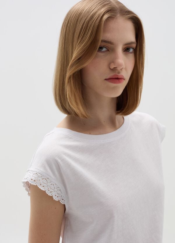 Ovs T-shirt Maniche A Kimono Con Inserto Crochet