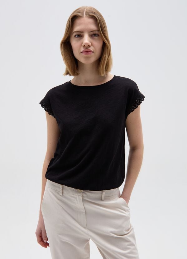 Ovs T-shirt maniche a kimono con inserto crochet