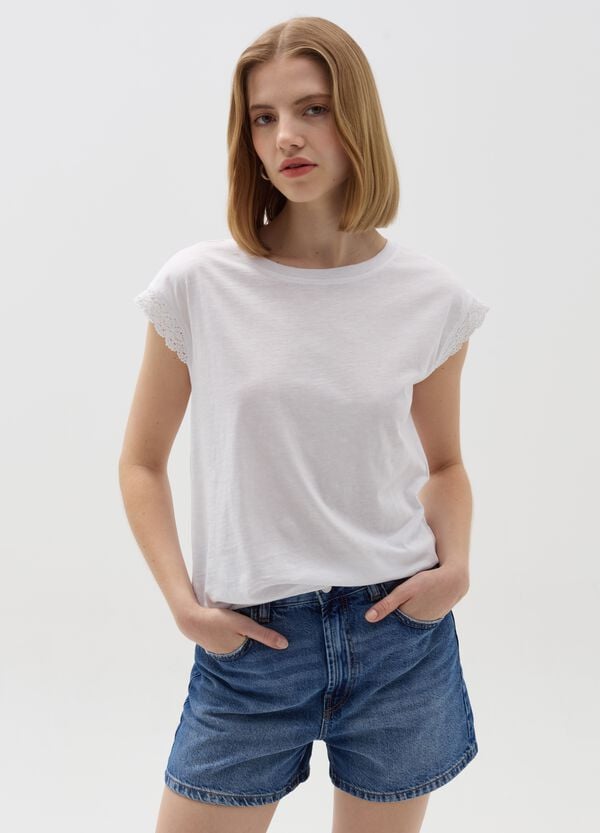 Ovs T-shirt maniche a kimono con inserto crochet