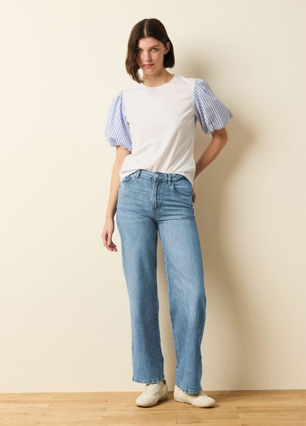 Ovs T-shirt maniche a palloncino a righe