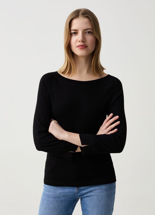 Ovs T-shirt maniche a tre quarti con spacchetti