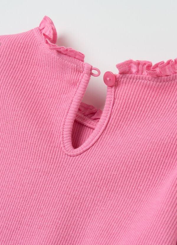 Ovs T-shirt Maniche Lunghe A Costine Con Rouche