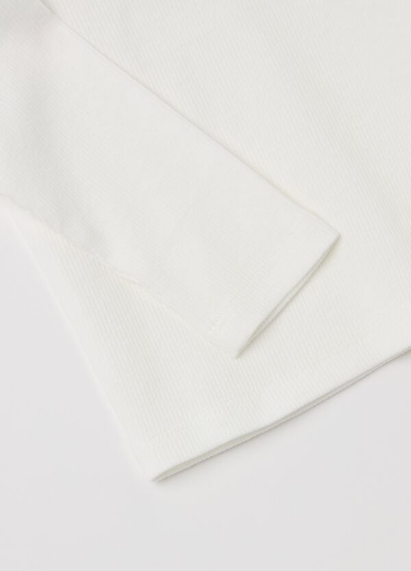 Ovs T-shirt Maniche Lunghe A Costine Con Rouche