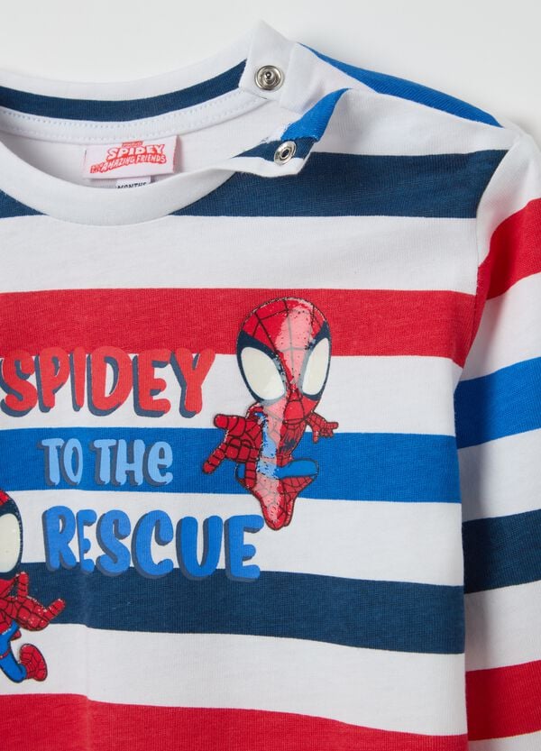 Ovs T-shirt Maniche Lunghe A Righe Stampa Spidey