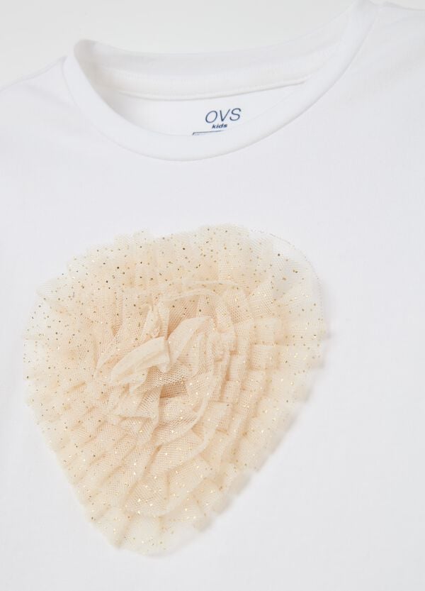 Ovs T-shirt Maniche Lunghe Con Cuore Di Tulle
