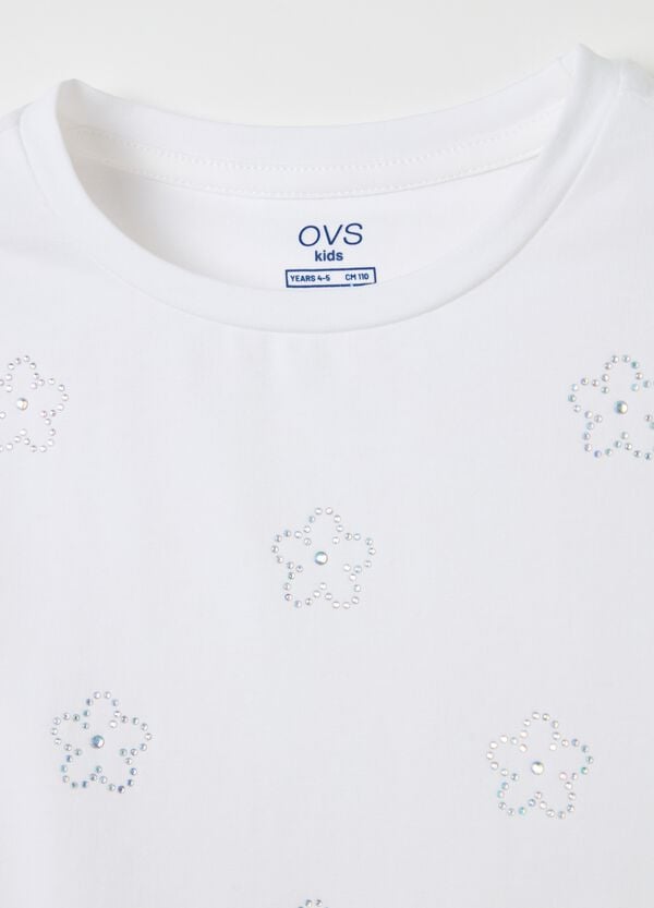 Ovs T-shirt Maniche Lunghe Con Fiori Di Strass