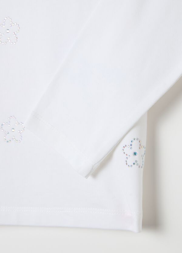 Ovs T-shirt Maniche Lunghe Con Fiori Di Strass