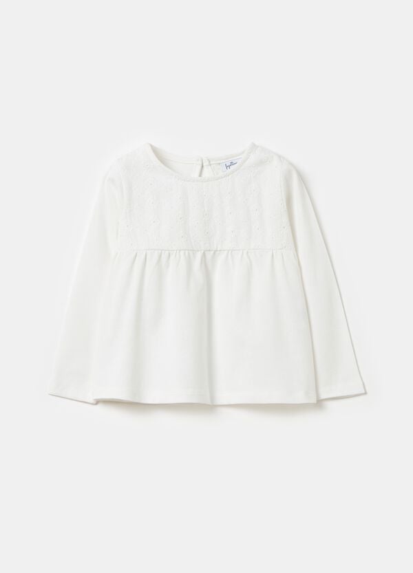 Ovs T-shirt maniche lunghe con sangallo