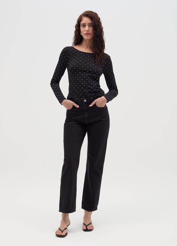 Ovs T-shirt maniche lunghe con scollo a barchetta