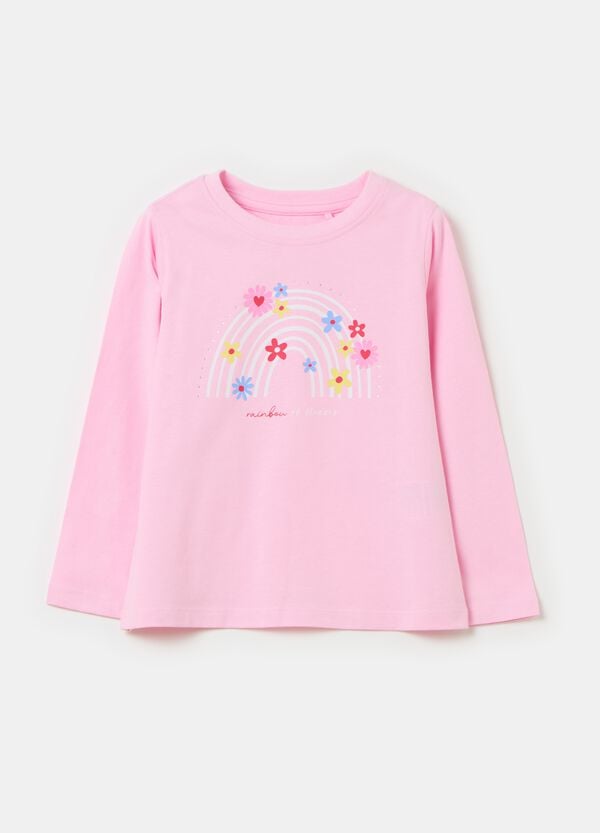 Ovs T-shirt maniche lunghe con stampa e strass