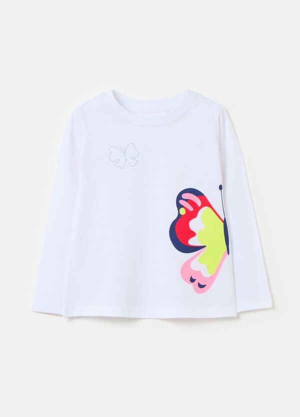 Ovs T-shirt maniche lunghe con stampa e strass