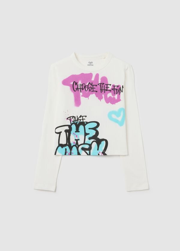Ovs T-shirt maniche lunghe con stampa graffiti
