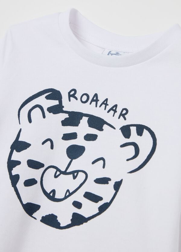 Ovs T-shirt Maniche Lunghe Con Stampa Tigrotto