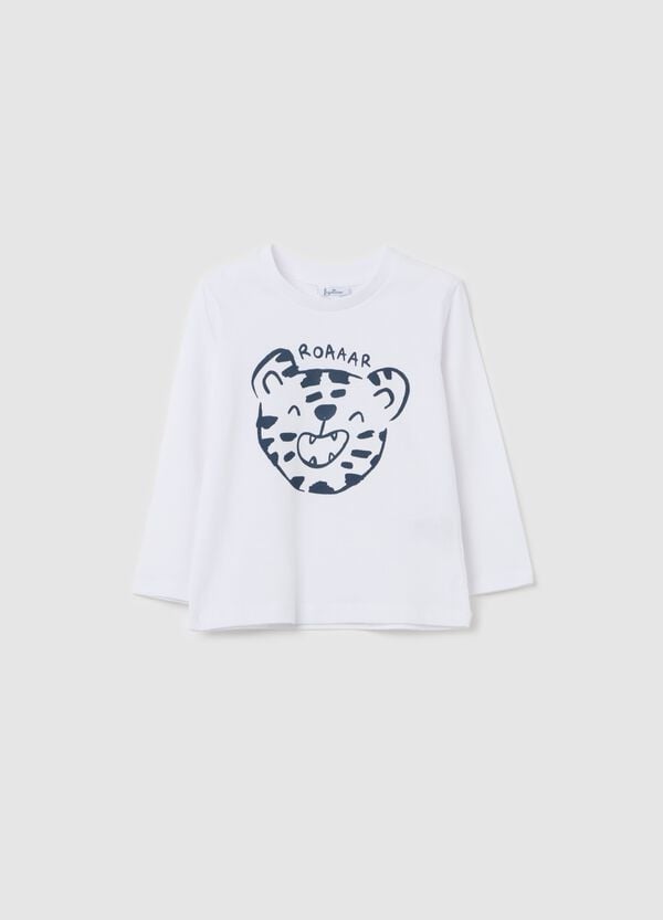 Ovs T-shirt maniche lunghe con stampa tigrotto