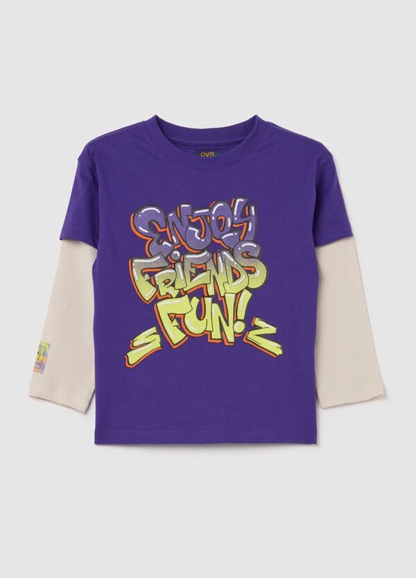 Ovs T-shirt maniche lunghe "Enjoy Friends Fun "