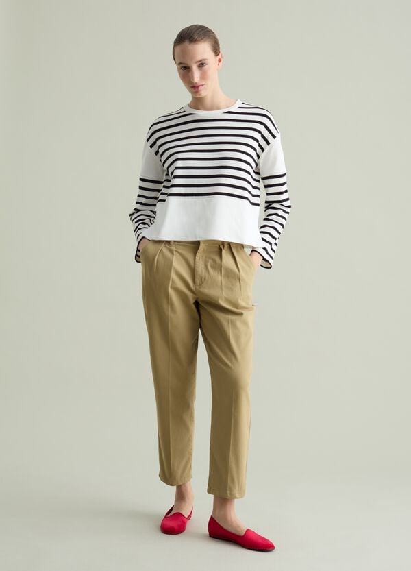 Ovs T-shirt Maniche Lunghe In Cotone A Righe