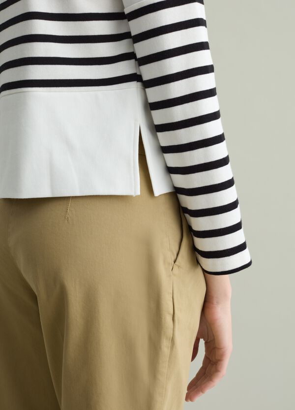 Ovs T-shirt Maniche Lunghe In Cotone A Righe