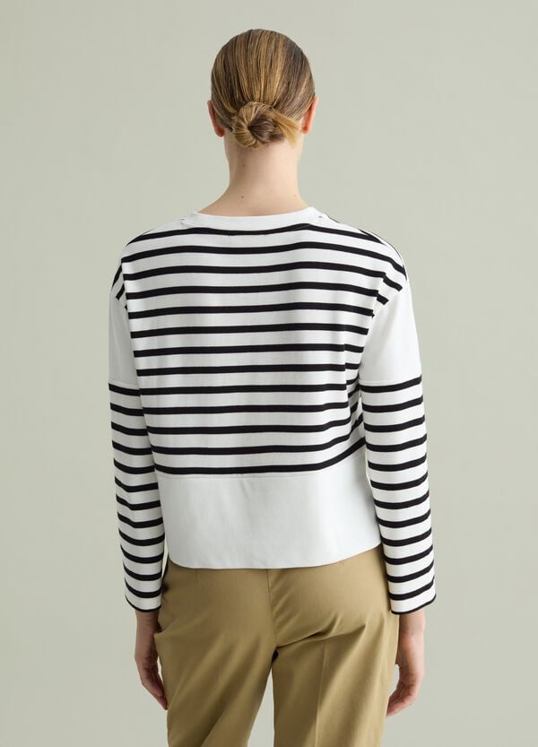 Ovs T-shirt Maniche Lunghe In Cotone A Righe