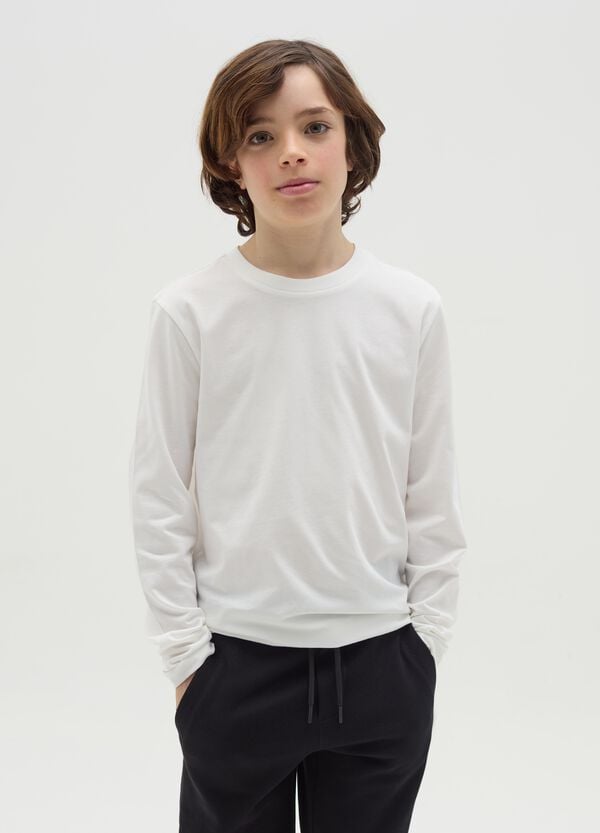 Ovs T-shirt maniche lunghe in cotone bio
