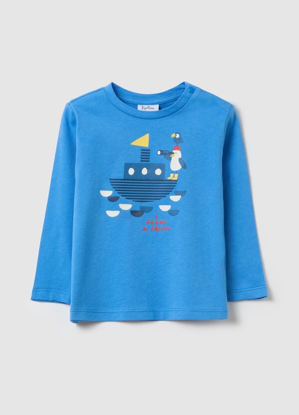 Ovs T-shirt maniche lunghe in cotone con stampa