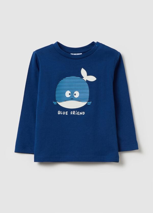 Ovs T-shirt maniche lunghe in cotone con stampa