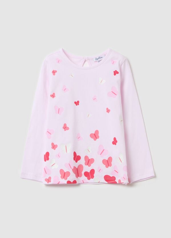 Ovs T-shirt maniche lunghe in cotone con stampa