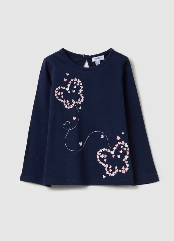 Ovs T-shirt maniche lunghe in cotone con stampa