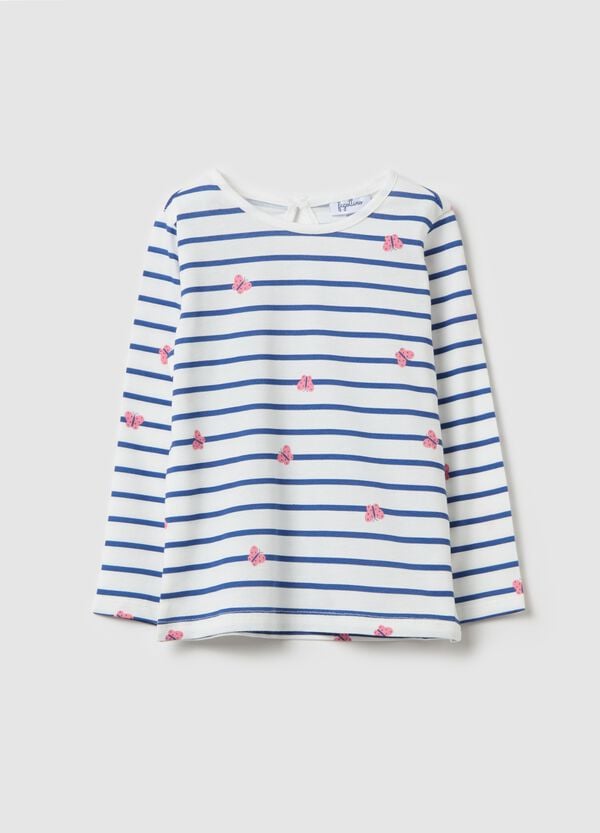 Ovs T-shirt maniche lunghe in cotone con stampa