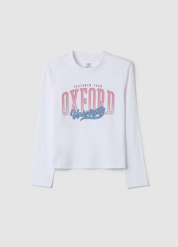 Ovs T-shirt maniche lunghe in cotone con stampa