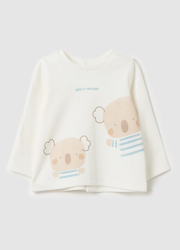 Ovs T-shirt maniche lunghe in cotone con stampa
