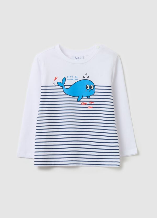 Ovs T-shirt maniche lunghe in cotone con stampa